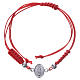 Bracelet with Miraculous Medal in 925 silver and red cord s1