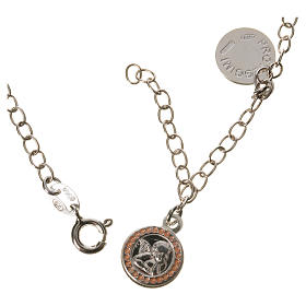 Bracciale argento 925 medaglie Angelo Custode rosa