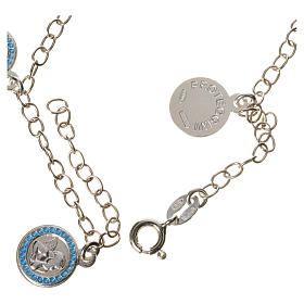Bracelet in 800 silver with Guardian Angel medal, light blue