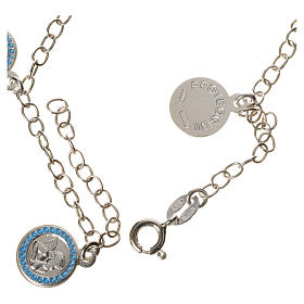 Bracciale argento 800 medaglie Angelo Custode azzurro