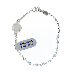 Armband aus Silber 800 strass hellblau Schutzengel