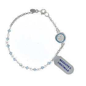 Bracelet in 800 silver with light blue strass, Guardian Angel