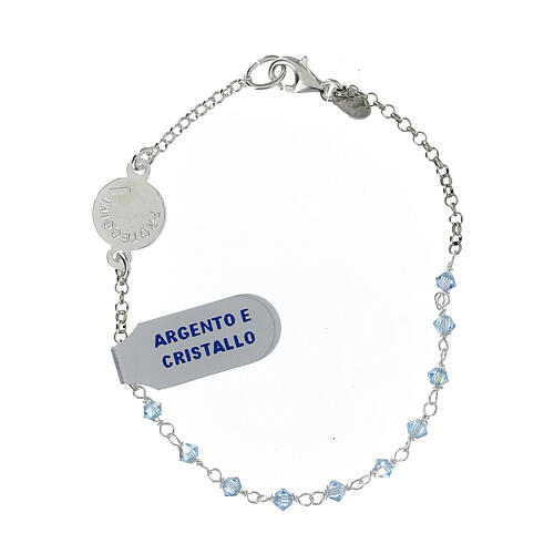 Bracelet argent 800 strass bleus Ange Gardien 2