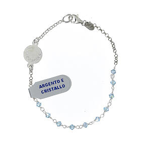 Bracciale argento 800 strass azzurri angelo custode