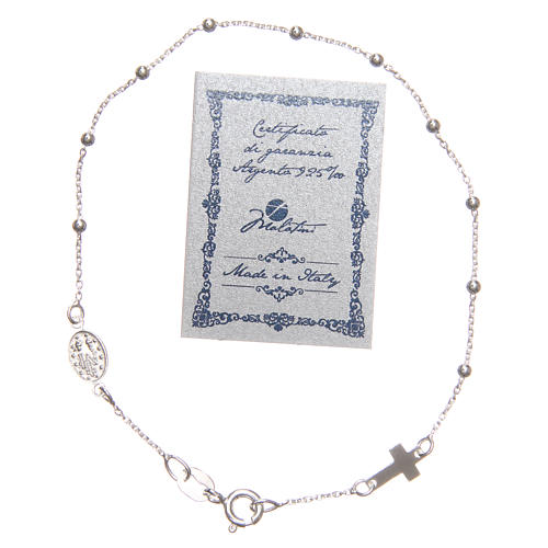 Rosary bracelet in sterling silver with cross and medal 2