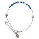 Rosary bracelet in sterling silver and strass, iridescent blue s1