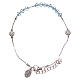 Rosary bracelet in sterling silver and strass, light and blue grains s1