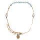 Rosary bracelet in golden sterling silver with aqua strass grains s2