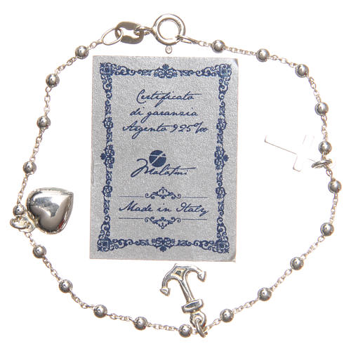 Armband Silber 925 Perlen 3mm Herz Kreuz Anker 2