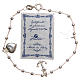 Rosary bracelet in sterling silver 3mm grains with cross, heart, anchor s2