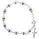 Rosary bracelet with cone shaped black and white strass grains s1