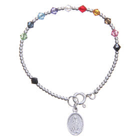Bracelet chapelet fille strass multicolores