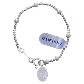 Armband für Mädchen Silber 925 4mm Perlen
