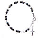 Rosary bracelet with cone shaped black strass grains s1