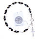 Rosary bracelet with cone shaped black strass grains s2