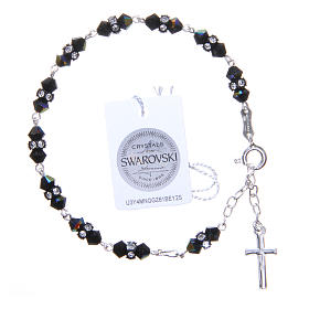 Rosary bracelet with cone shaped black strass grains