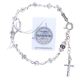 Rosary bracelet with cone shaped white strass grains