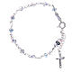 Rosary bracelet with cone shaped white strass grains s1