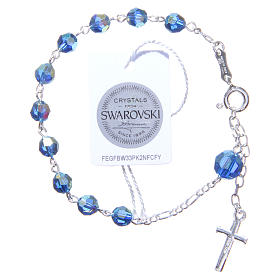 Rosary bracelet with light blue crystals 6mm