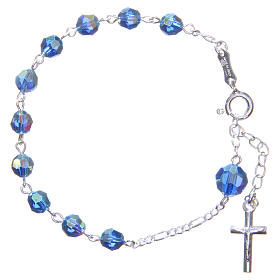 Bracelet chapelet cristaux 6 mm bleus