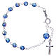 Rosary bracelet with light blue crystals 6mm s1