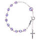 Rosary bracelet with purple crystals 6mm s1