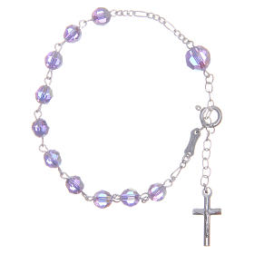 Bracciale rosario cristallo 6 mm viola