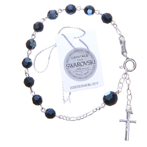 Bracelet chapelet cristaux 6 mm bleus 2