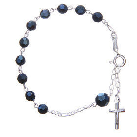 Bracciale rosario cristallo 6 mm blu