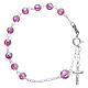 Pulseira terço cristal 6 mm cor-de-rosa s1