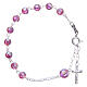 Rosary bracelet with pink crystals 6mm s1