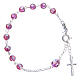 Rosary bracelet with pink crystals 6mm s2