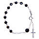 Rosary bracelet with black crystals 6mm s2