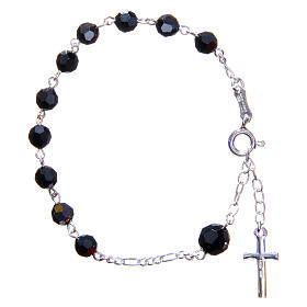 Bracciale rosario cristallo 6 mm nero