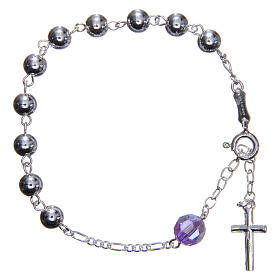 Zehner Armband Silber 800 Perlen 6mm violette Pater Perle