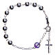 Rosary bracelet in 800 silver, 6mm and pater beads in purple strass s2