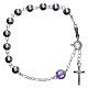 Rosary bracelet in 800 silver, 6mm and pater beads in purple strass s1