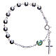 Rosary bracelet in 800 silver, 6mm and pater beads in green strass s2