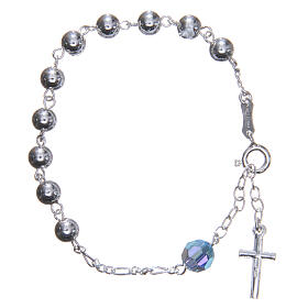 Zehner Armband Silber 800 Perlen 6mm hellblaue Pater Perle