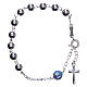 Rosary bracelet in 800 silver, 6mm and pater beads in sky blue strass s1