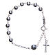 Rosary bracelet in 800 silver, 6mm and pater beads in metallic strass s2