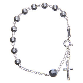 Bracciale argento 800 6 mm pater strass metallizzato