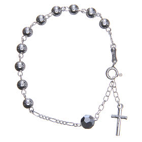 Bracciale argento 800 6 mm pater strass metallizzato