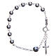 Rosary bracelet in 800 silver, 6mm and pater beads in metallic strass s1
