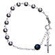 Rosary bracelet in 800 silver, 6mm and pater beads in blue strass s1