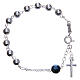 Rosary bracelet in 800 silver, 6mm and pater beads in blue strass s2