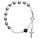 Rosary bracelet in 800 silver, 6mm and pater beads in black strass s1