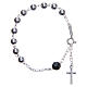 Rosary bracelet in 800 silver, 6mm and pater beads in black strass s2