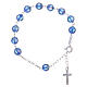 Rosary bracelet in 925 silver with grains measuring 8mm in light blue strass s1