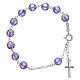 Rosary bracelet in 800 silver with grains measuring 8mm in purple strass s2